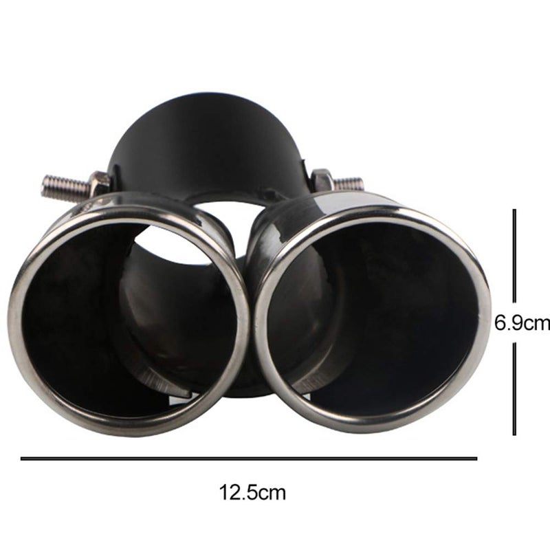 idain Car Stainless Steel Dual Exhaust Pipe Tail Muffler Tip Pipe Diameter 1.5" to 2" Curved Type TailPipe Muffler Modification - Image 4